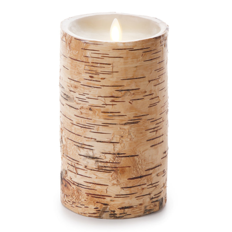 Luminara Birch Wood Wrapped Unscented Flameless Candle & Reviews Wayfair